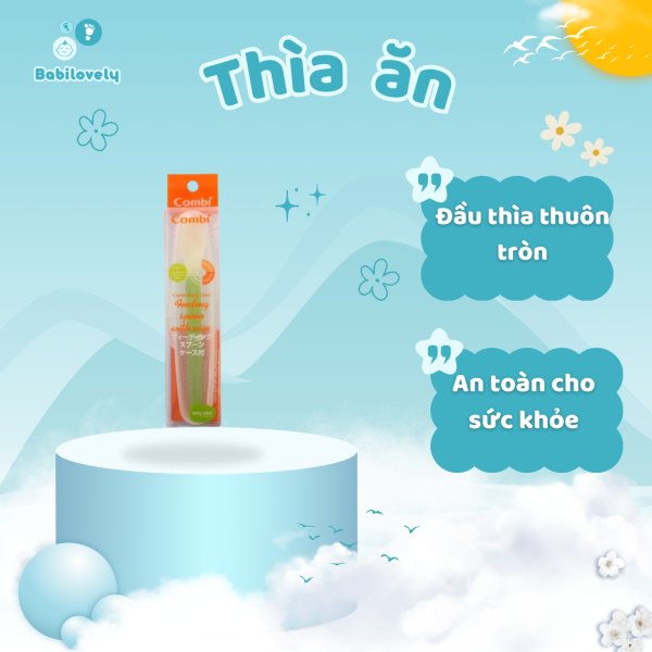 Thìa - muỗng ăn dặm Combi kèm hộp